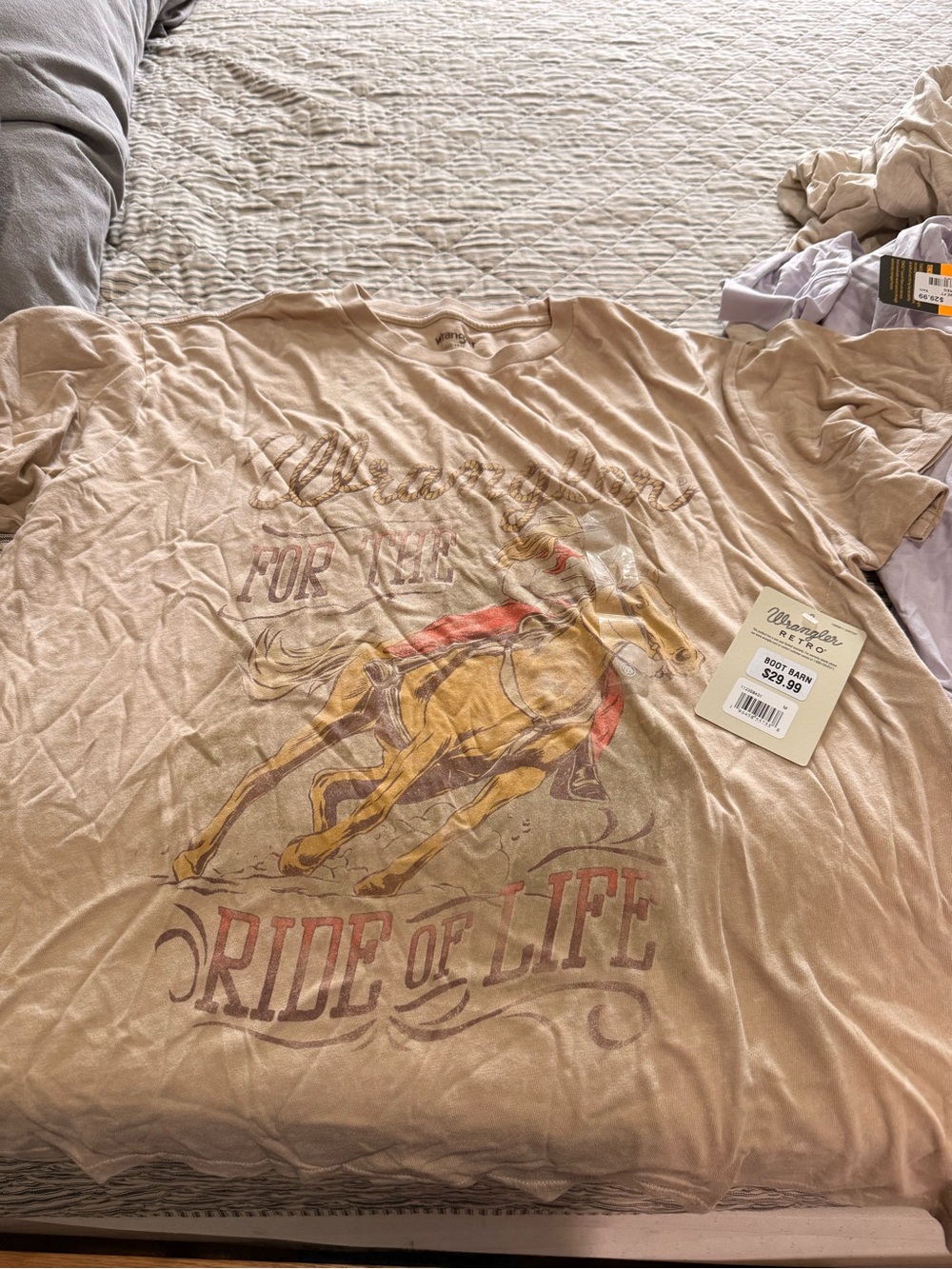 Wrangler Neutral Beige Crewneck Graphic Tee